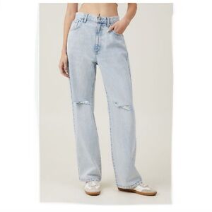 Cotton On Stretch Straight Leg Jeans distressed size 6